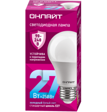 Лампа светодиодная 90 408 OLL-A60-27-230-6.5K-E27 ОНЛАЙТ 90408