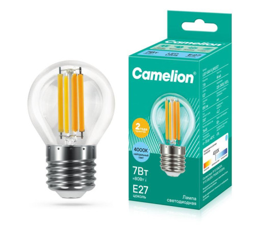 Лампа светодиодная филаментная LED7-G45-FL/845/E27 7Вт 220В Camelion 13459