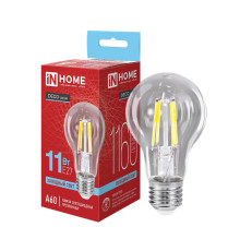 Лампа светодиодная LED-A60-deco 11Вт грушевидная прозрачная 6500К холод. бел. E27 1160лм 230В IN HOME 4690612026169