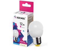Лампа светодиодная 12Вт шар 3000К тепл. бел. E27 1070лм 174-265В КОСМОС LkeLED12wGL45E2730