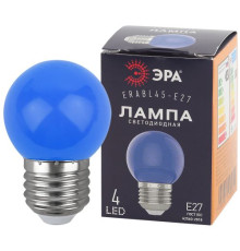 Лампа светодиодная ERABL45-E27 P45 1Вт шар син. E27 4SMD для белт-лайт ЭРА Б0049573