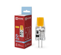 Лампа светодиодная LED-JC-COB 5Вт 12В G4 6500К 520лм IN HOME 4690612060279