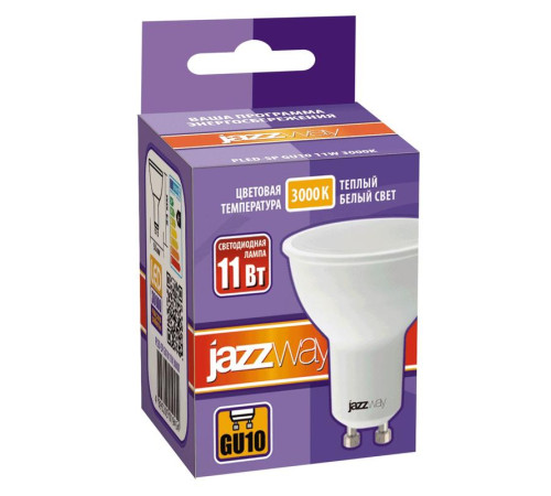 Лампа светодиодная PLED-SP 11Вт PAR16 3000К тепл. бел. GU10 230В 50Гц JazzWay 5019454