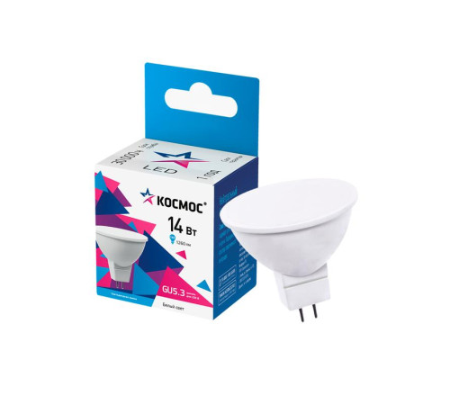 Лампа светодиодная JCDR 14Вт GU5.3 4500К 1260лм 174-265В КОСМОС LkecLED14wJCDRC45
