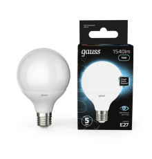Лампа светодиодная Black 16Вт G95 шар 4100К нейтр. бел. E27 1540лм GAUSS 105102216