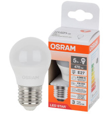 Лампа светодиодная LED Star 5Вт шар 4000К E27 470лм (замена 40Вт) OSRAM 4058075696266