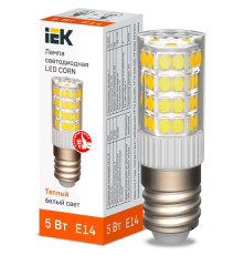 Лампа светодиодная CORN 5Вт капсула 3000К E14 230В керамика IEK LLE-CORN-5-230-30-E14