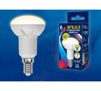 Лампа светодиодная LED-R50 7W/3000K/E14/FR/DIM PLP01WH Яркая 7Вт матовая 3000К тепл. бел. E14 диммир. (упак. картон) Uniel UL-00004710