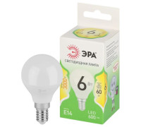 Лампа светодиодная GREEN LINE P45-6W-830-E14 GL 6Вт шар 3000К свет тепл. E14 Эра Б0067056