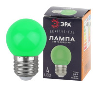 Лампа светодиодная ERAGL45-E27 P45 1Вт шар зел. E27 4SMD для белт-лайт ЭРА Б0049574