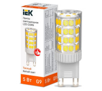 Лампа светодиодная CORN 5Вт капсула 3000К G9 230В керамика IEK LLE-CORN-5-230-30-G9