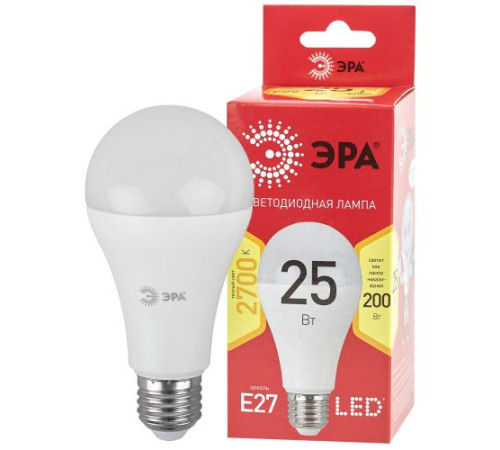 Лампа светодиодная RED LINE LED A65-25W-827-E27 R 25Вт A65 груша 2700К тепл. бел. E27 Эра Б0048009
