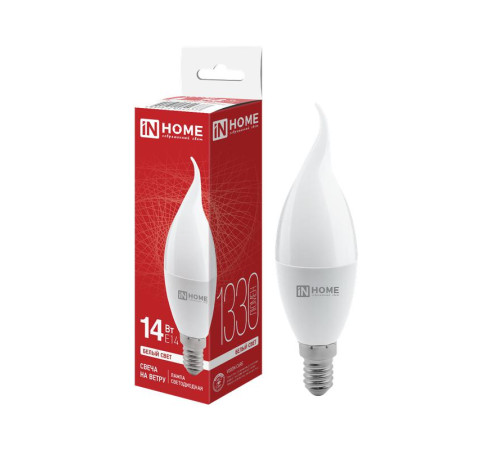 Лампа светодиодная LED-СВЕЧА НА ВЕТРУ-VC 14Вт 230В E14 4000К 1330лм IN HOME 4690612054377