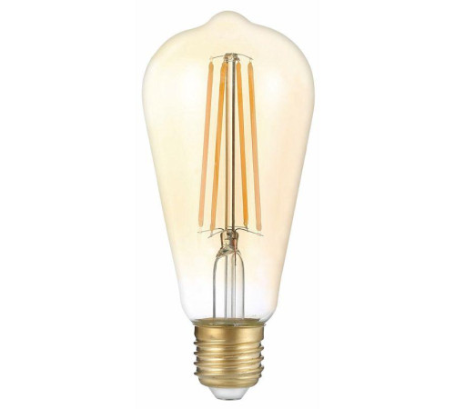 Лампа светодиодная филаментная Black Filament 8Вт ST64 золотая 2400К тепл. бел. E27 740лм GAUSS 157802008