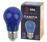 Лампа светодиодная ERABL50-E27 A50 3Вт груша син. E27 13SMD для белт-лайт ЭРА Б0049578