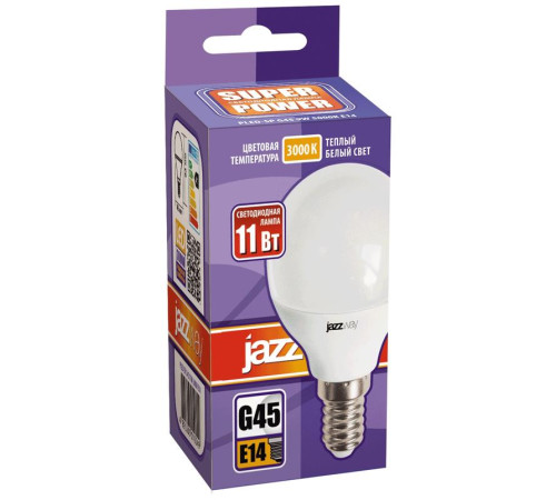 Лампа светодиодная PLED-SP 11Вт G45 3000К E14 230В/50Гц JazzWay 5019249