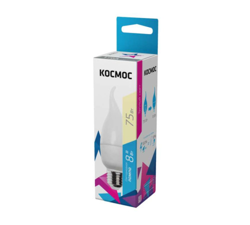 Лампа светодиодная CW 8Вт 220В E27 3000К Космос Lksm_LED8wCWE2730