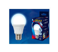 Лампа светодиодная LED-A60 12W/DW/E27/FR PLP01WH Яркая 12Вт грушевидная матовая 6500К холод. бел. E27 (упак. картон) Uniel UL-00002005