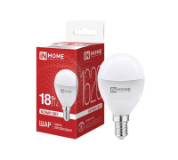 Лампа светодиодная LED-ШАР-VC 18Вт шар 4000К E14 1620лм 230В IN HOME 4690612065366