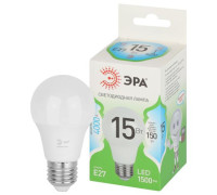 Лампа светодиодная GREEN LINE A60-15W-840-E27 GL 15Вт груша 4000К яркий свет бел. E27 Эра Б0067128