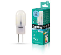 Лампа светодиодная LED2.5-JC-SL/845/G4 2.5Вт капсульная 4500К бел. G4 200лм 12В Camelion 12302
