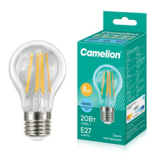Лампа светодиодная филаментная LED20-A60-FL/845/E27 20Вт 220В Camelion 13719