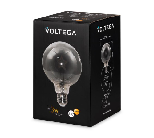 Лампа светодиодная Loft Led G95 3Вт 3000К E27 Voltega 8521
