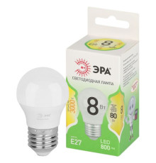 Лампа светодиодная GREEN LINE P45-8W-830-E27 GL 8Вт шар 3000К свет тепл. E27 Эра Б0067023