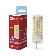 Лампа светодиодная LED-JCD 11Вт 230В G4 6500К 1050лм IN HOME 4690612060316