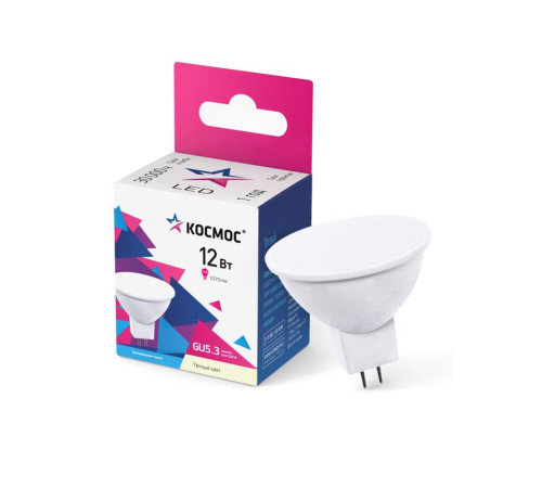 Лампа светодиодная JCDR 12Вт 3000К GU5.3 1070лм 174-265В КОСМОС LkecLED12wJCDRC30