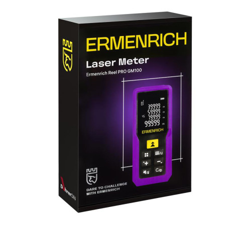 Рулетка лазерная Reel PRO GM100 фиолет. Ermenrich 85313
