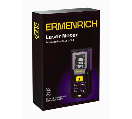 Рулетка лазерная Reel PLUS GD80 фиолет. Ermenrich 85315