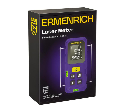 Рулетка лазерная Reel PLUS GS40 фиолет. Ermenrich 86257
