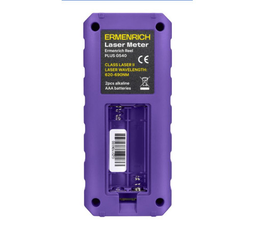 Рулетка лазерная Reel PLUS GS40 фиолет. Ermenrich 86257