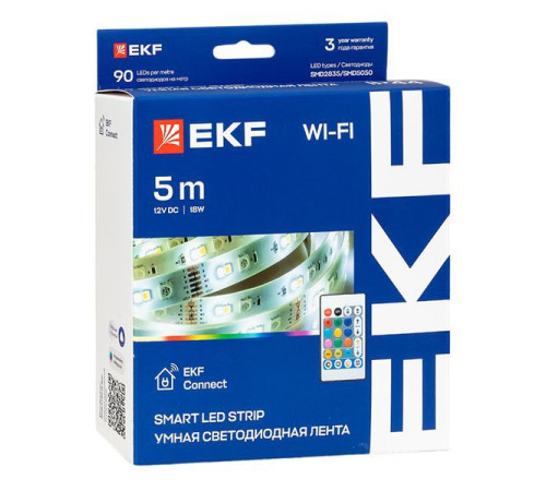 Лента светодиодная умная Connect RGBW (уп.5м) EKF slswf-5-rgbw