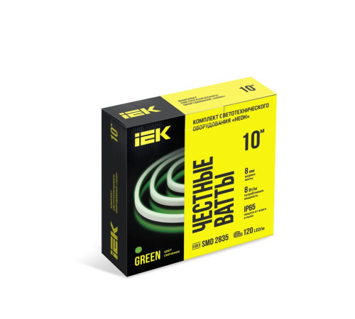 Комплект DIY (2835G120-8-IP65-220В 10м + драйвер) IEK LSR5-G-120-65-2-10-S0