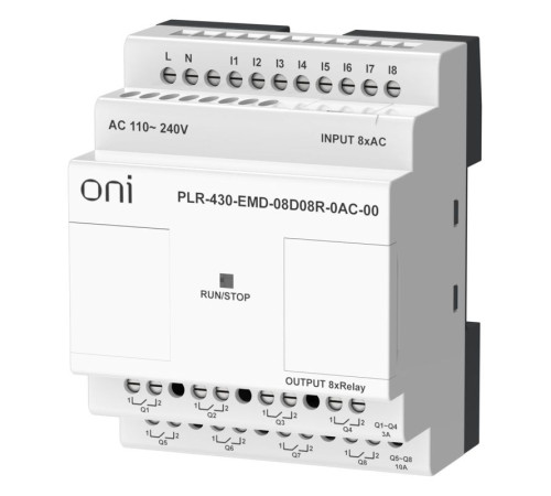 Модуль расширения входов выходов ПЛК 430 8 DI 8 RO 220В AC ONI PLR-430-EMD-08D08R-0AC-00
