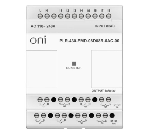 Модуль расширения входов выходов ПЛК 430 8 DI 8 RO 220В AC ONI PLR-430-EMD-08D08R-0AC-00