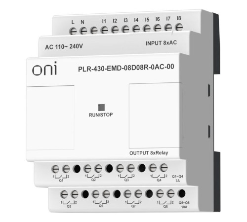 Модуль расширения входов выходов ПЛК 430 8 DI 8 RO 220В AC ONI PLR-430-EMD-08D08R-0AC-00