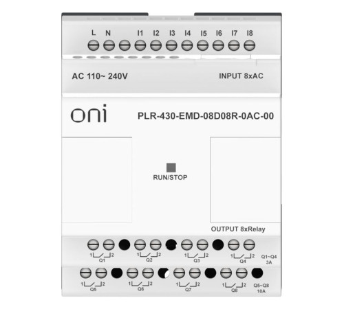 Модуль расширения входов выходов ПЛК 430 8 DI 8 RO 220В AC ONI PLR-430-EMD-08D08R-0AC-00