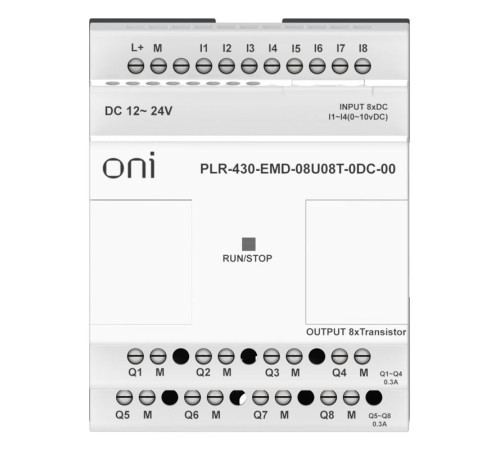 Модуль расширения входов выходов ПЛК 430 4 DI 4 UI (0-10В/DI) 8 TO 24В DC ONI PLR-430-EMD-08U08T-0DC-00