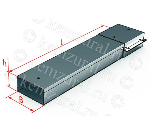 Короб прямой СП 100х100 L2000 1.2мм УТ1.5 КЭМЗ 381 101024 54