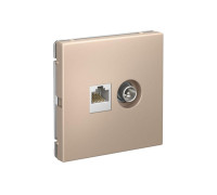 Розетка компьютерная + телевизионная 2-м ArtGallery RJ45 + TV кат.5E песочн. SE GAL001289