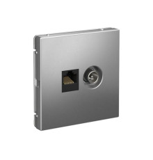 Розетка компьютерная + телевизионная 2-м ArtGallery RJ45 + TV кат.5E сталь SE GAL000989