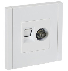 Розетка 2-м TV+RJ45 кат.6 FORTE&PIANO FP237 бел. IEK FP-AK20-2-K01