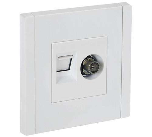 Розетка 2-м TV+RJ45 кат.6 FORTE&PIANO FP237 бел. IEK FP-AK20-2-K01