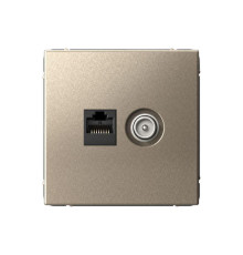 Розетка компьютерная + телевизионная 2-м ArtGallery RJ45 + TV кат.5E шампань SE GAL000589