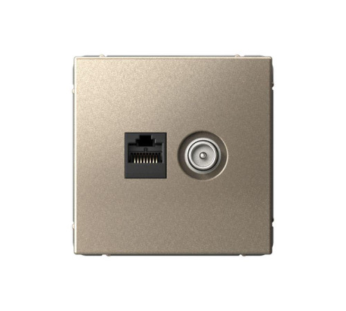 Розетка компьютерная + телевизионная 2-м ArtGallery RJ45 + TV кат.5E шампань SE GAL000589