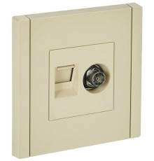 Розетка 2-м TV+RJ45 кат.5E FORTE&PIANO FP436 ваниль IEK FP-AK20-1-K10