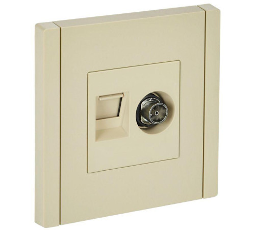 Розетка 2-м TV+RJ45 кат.5E FORTE&PIANO FP436 ваниль IEK FP-AK20-1-K10
